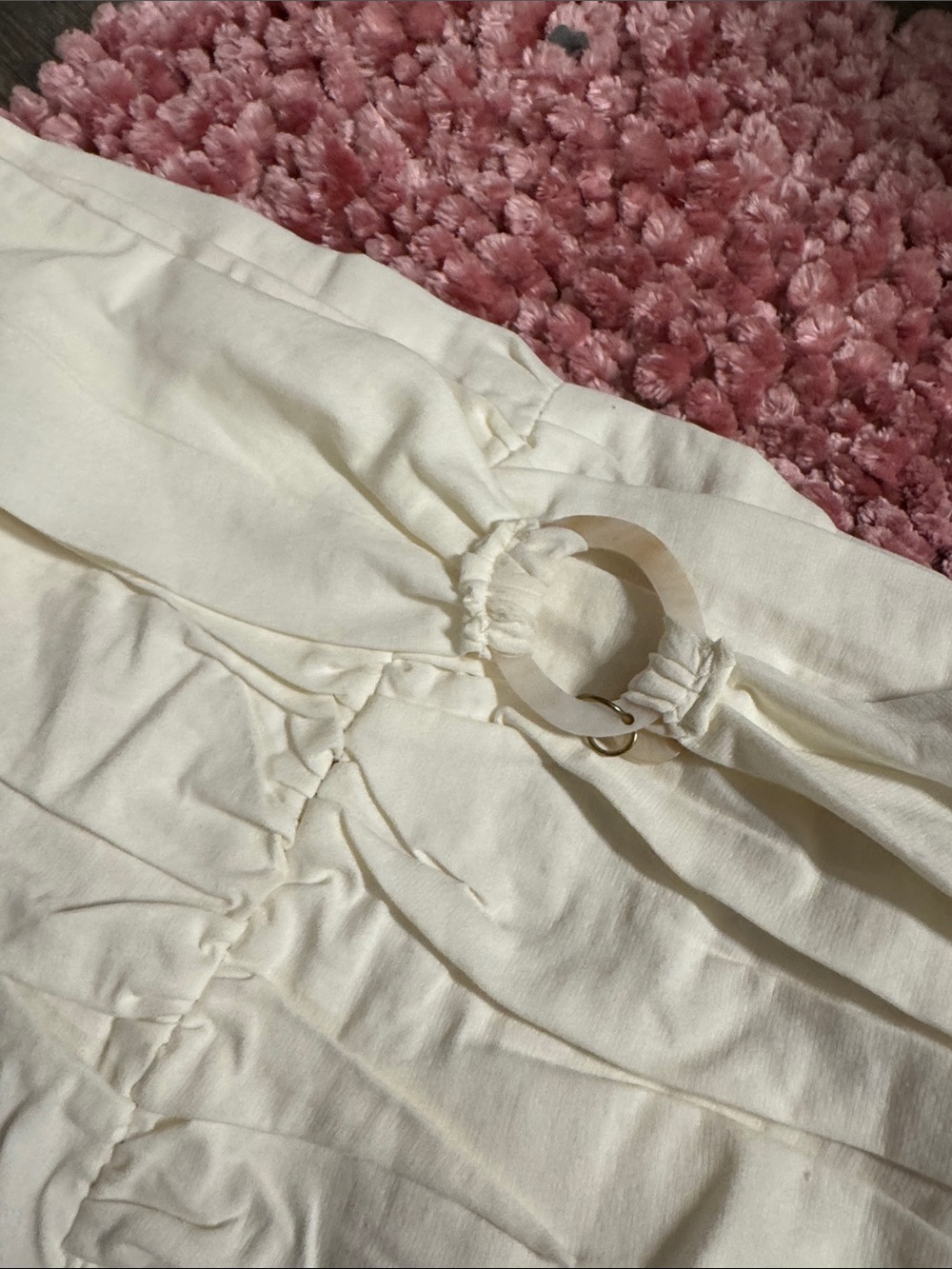 Zara Cream Strapless Ruched Mini - Picture 3 of 4